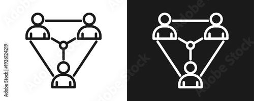 Stakeholders Icon Set Outline In White And Black Background