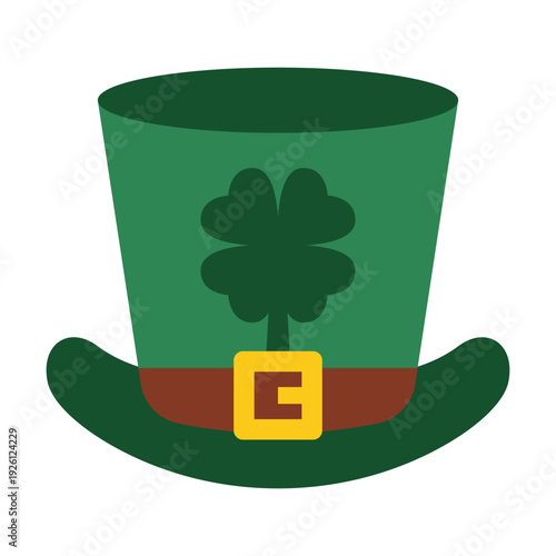 Green Top Hat Buckle Icon Leprechaun Costume for Irish Celebration