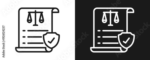 Code Of Conduct Icon Set Outline In White And Black Background