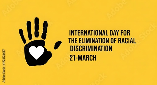 Hand with heart symbol for international day for the elimination of racial discrimination