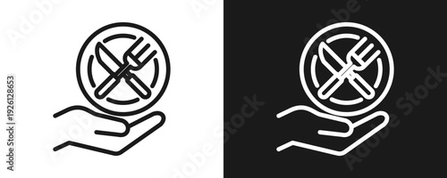 Free Food Icon Set Outline In White And Black Background