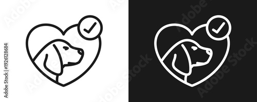 Pet Friendly Icon Set Outline In White And Black Background