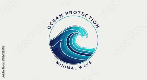 Ocean Wave Logo Design Element.