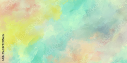 Fantasy smooth yellow shades and blue watercolor textured illustration for design and abstract watercolor hand painted background.