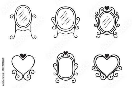 Wallpaper Mural Collection of ornate mirror frames and decorative borders Torontodigital.ca