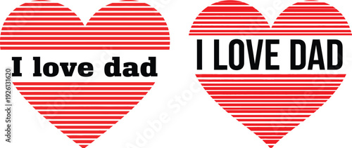 Heartfelt message for Father's Day with two red hearts