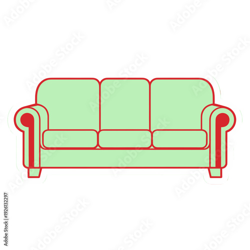 Green Sofa Vector Icon