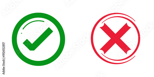 Green checkmark and red cross symbols isolated on transparent background Free Download Green checkmark and red cross symbols isolated on transparent background - GFXLoad