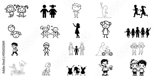 Vibrant Hand Drawn Children Characters for Storytelling Book Illustration and Digital Media