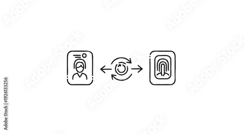 Biometric Identification and Data Exchange Concept.