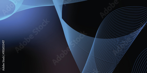 Smooth black and grey glowing ribbons intertwined with deep black gradient tones, set against a dark textured noisy background, crafted for eye-catching banner, header, or poster visuals.