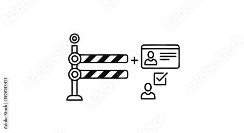 Border Control and Identity Verification Iconography.