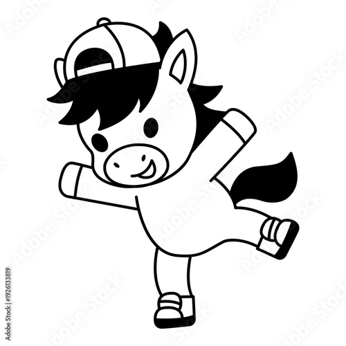 Playful Pony Dancing with Style. Horse sticker. Pony sticker. Cute sticker