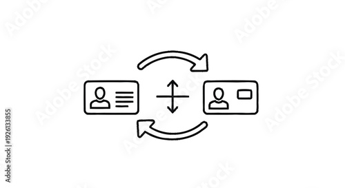 Business Card Exchange and Networking Concept Icon.