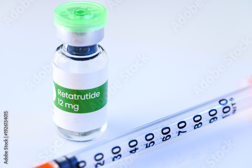 Glass Vial with Retatrutide Compounded for Injections