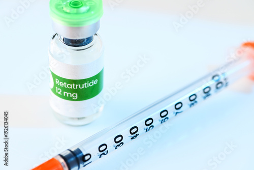 Glass Vial with Retatrutide Compounded for Injections