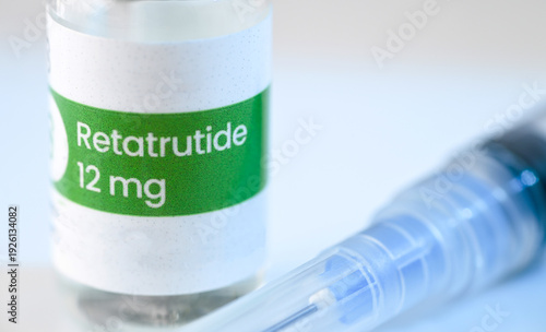 Glass Vial with Retatrutide Compounded for Injections