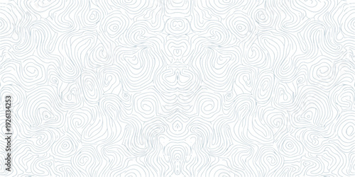 Seamless light gray topographic contour pattern with subtle elevation lines. Minimal abstract map inspired background with soft flowing curves. Repeating modern texture ideal for wallpaper.