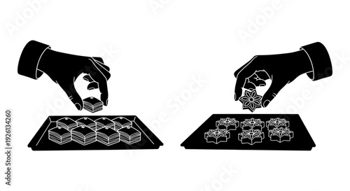 Two hands exchanging coins over a digital transaction interface Vector, illustration