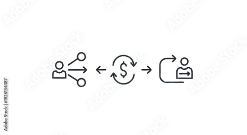 Business concept of affiliate marketing and passive income generation.