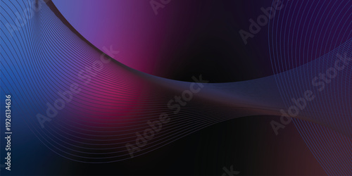 Bold megenta, blue, and black gradient streaks curving through a moody grainy backdrop, enhanced with gentle glow and layered transparency, suitable for contemporary poster or header compositions.