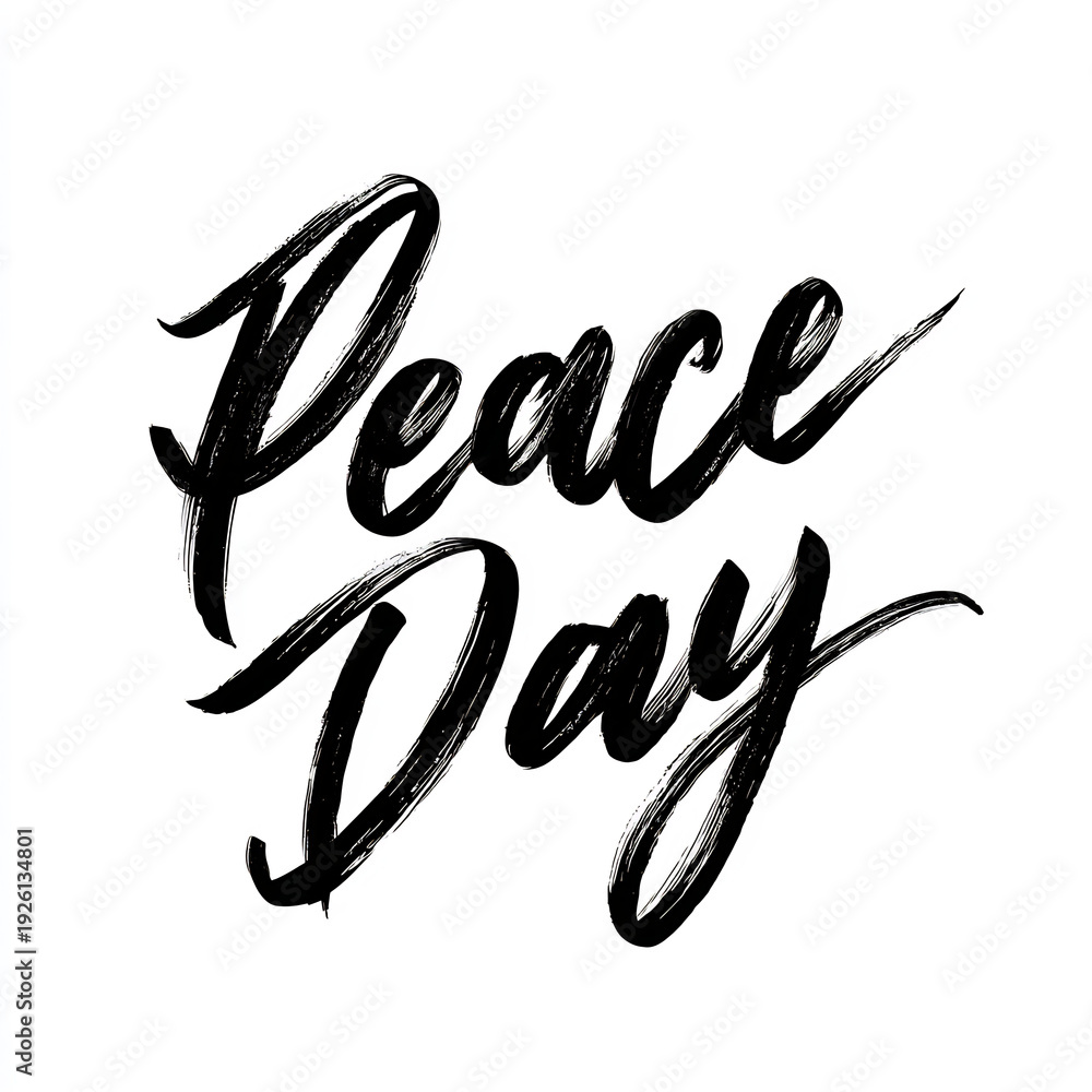 Fototapeta premium Hand Lettered Peace Day Typography
