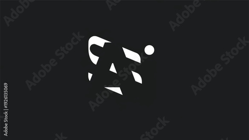 Abstract Geometric Shape with a Small Circle.