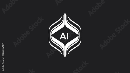 Abstract AI Logo Design with Geometric Shapes and Lines.