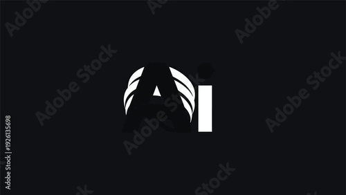 Abstract AI logo with wings and vertical bar.