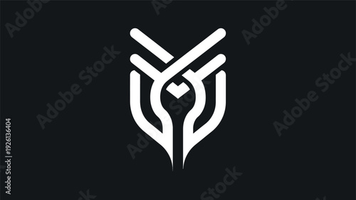 Abstract Owl Logo Design Minimalist Geometric Style.