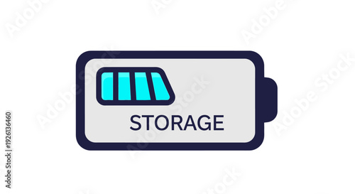 Digital storage battery level and power capacity icon
