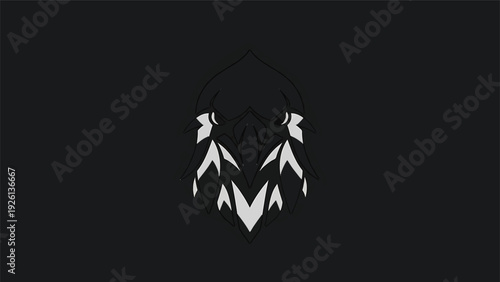 Abstract Geometric Symbol Resembling a Stylized Face.