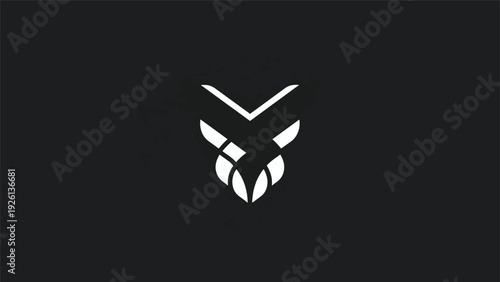Abstract Owl Logo Design Minimalist Geometric Symbol.