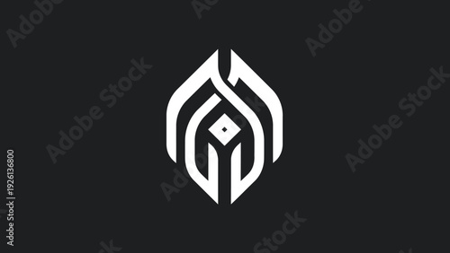 Elegant abstract geometric logo design with a central diamond shape.