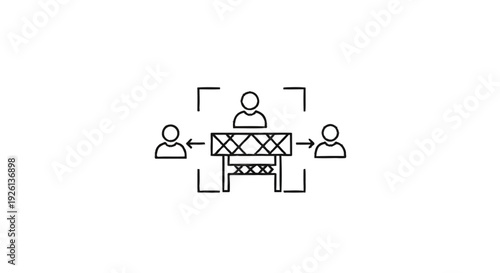 Business Meeting Social Distancing Protocol Illustration.