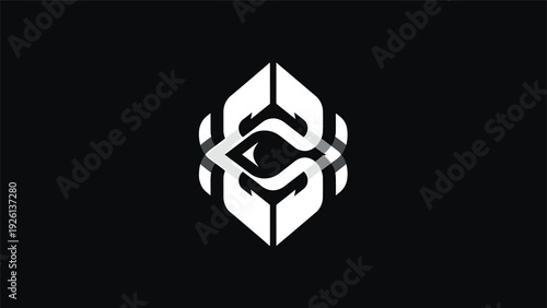 Abstract Geometric Symbol with Eye Motif.