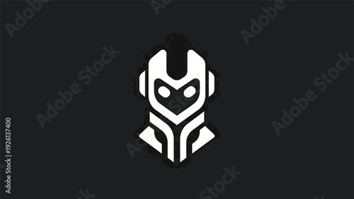 Futuristic Robot Head Icon Design Vector Art.