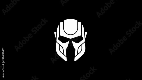 Futuristic Robotic Mask Emblem Design Vector Art.