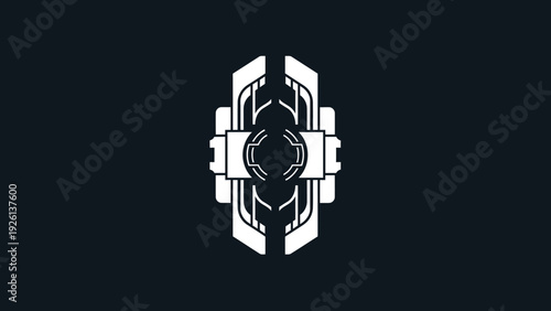 Abstract Futuristic Geometric Symbol Design Element.