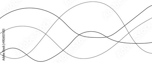 Technology abstract lines on white background. Undulate Grey Wave Swirl, frequency sound wave, twisted curve lines with blend effect