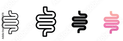 Intestine icon, bowel symbol, human anatomy guts or intestinal tract vector illustration, digestion sign, abdominal gastric belly icon isolated for ranked medical graphics, healthcare education
