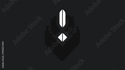 Abstract Geometric Symbol with Light and Shadow Play.