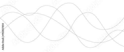 Technology abstract lines on white background. Undulate Grey Wave Swirl, frequency sound wave, twisted curve lines with blend effect