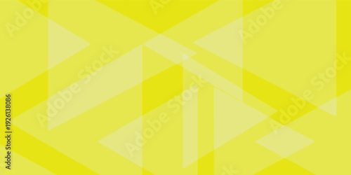 Abstract bright yellow background with overlapping transparent geometric triangles.