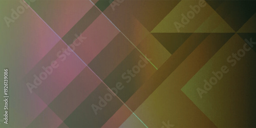 Abstract geometric background with overlapping transparent purple and olive green planes