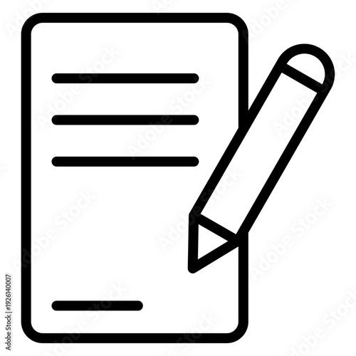 Article Writing Vector Line Icon design