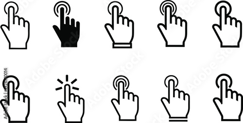 Cursor pointer icons for clicking and selecting