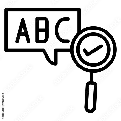Grammar Check Vector Line Icon design