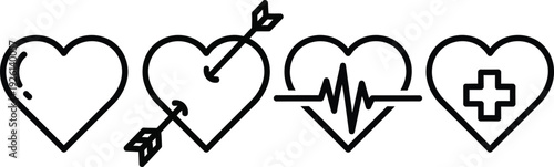 Heart symbols with various meanings