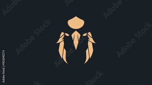 Abstract Geometric Figure with Wings and Head.